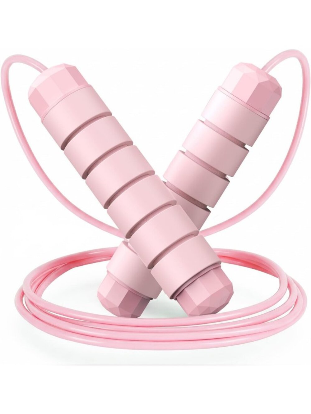 Speed Light-Pink Jump Rope Adjustable Tangle Free Cable Foam Handles Workout
